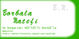 borbala matefi business card